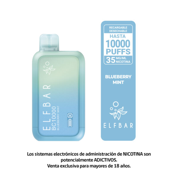 ELFBAR BLUEBERRY MINT 10000 PUFF 35MG