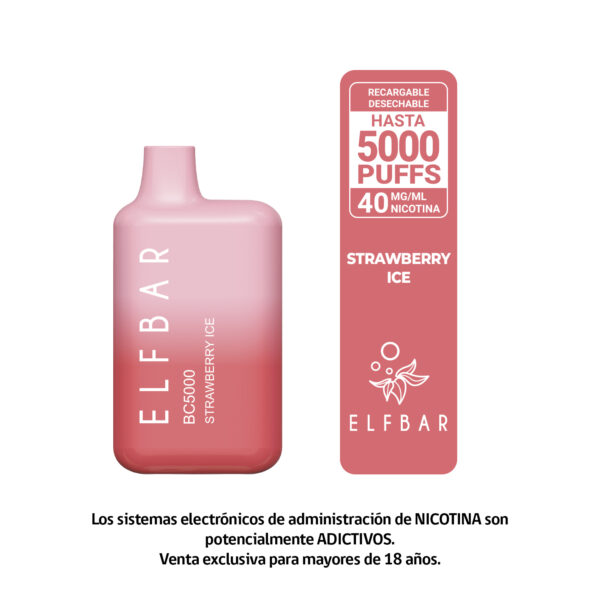 ELFBAR STRAWBERRY ICE 5000 PUFF 40MG