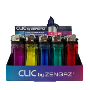 ZENGAZ ENCENDEDOR CLICK TRANSPARENTE X20